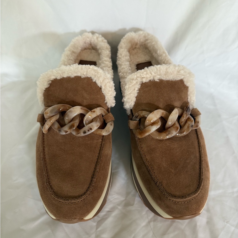 New Never Worn Dolce Vita Jamey Plush Sneaker/Loafers with Chain Detail